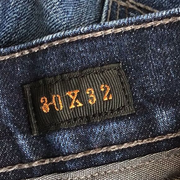 Outpost Makers Buckle Factory Distressed Button Fly Slim Straight Leg Jeans - Picture 15 of 16